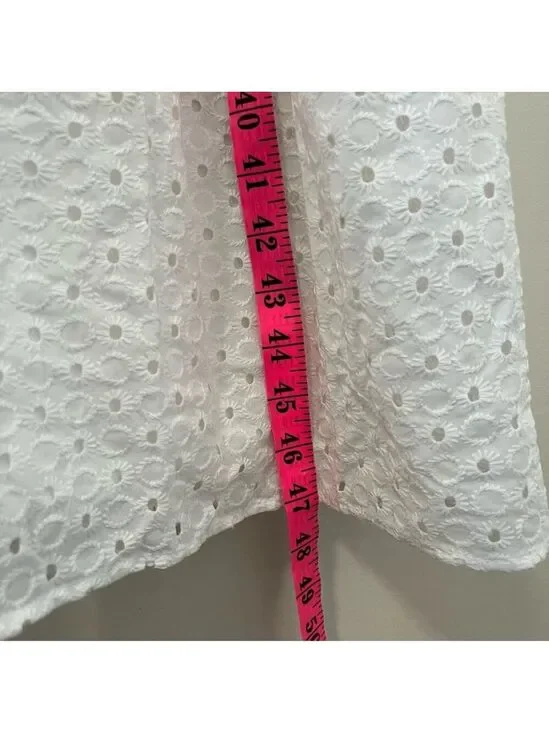 NWOT ZARA CUTWORK EMBROIDERY MIDI DRESS WHITE Size L - Picture 9 of 9